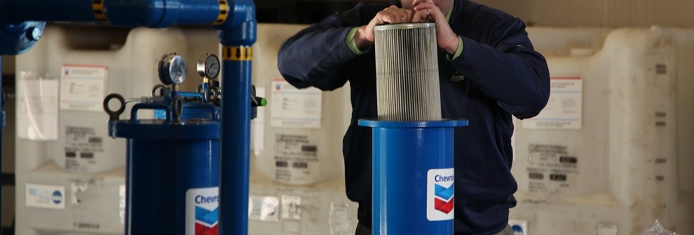 man replacing filter