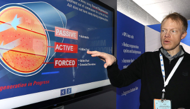 Man pointing to chart